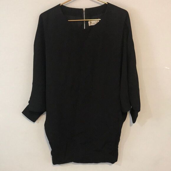 Saint Laurent Bat Wing Mini Shirt Dress‎ - Size 4 - Picture 1 of 9